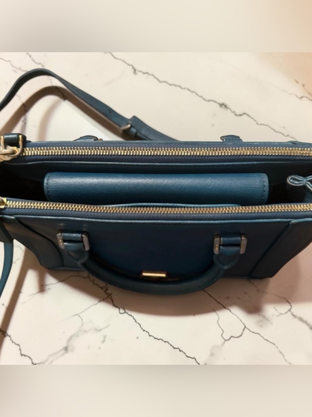 MCM Blue Saffiano Leather Crossbody Bag - Picture 5 of 13